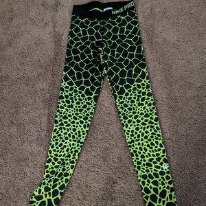 Neon Nike Pro Running/Workout Pants
